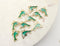 set of 2, blue enamel dolphin charm, gold plated charms, 22mm x 14mm, hole 1.5mm